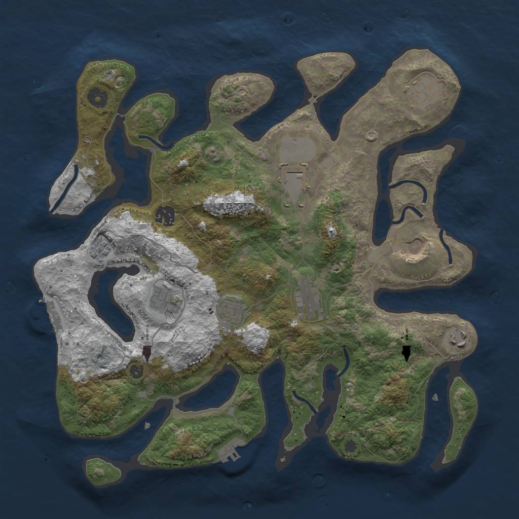 Rust Map: Procedural Map, Size: 3800, Seed: 5584569, 13 Monuments