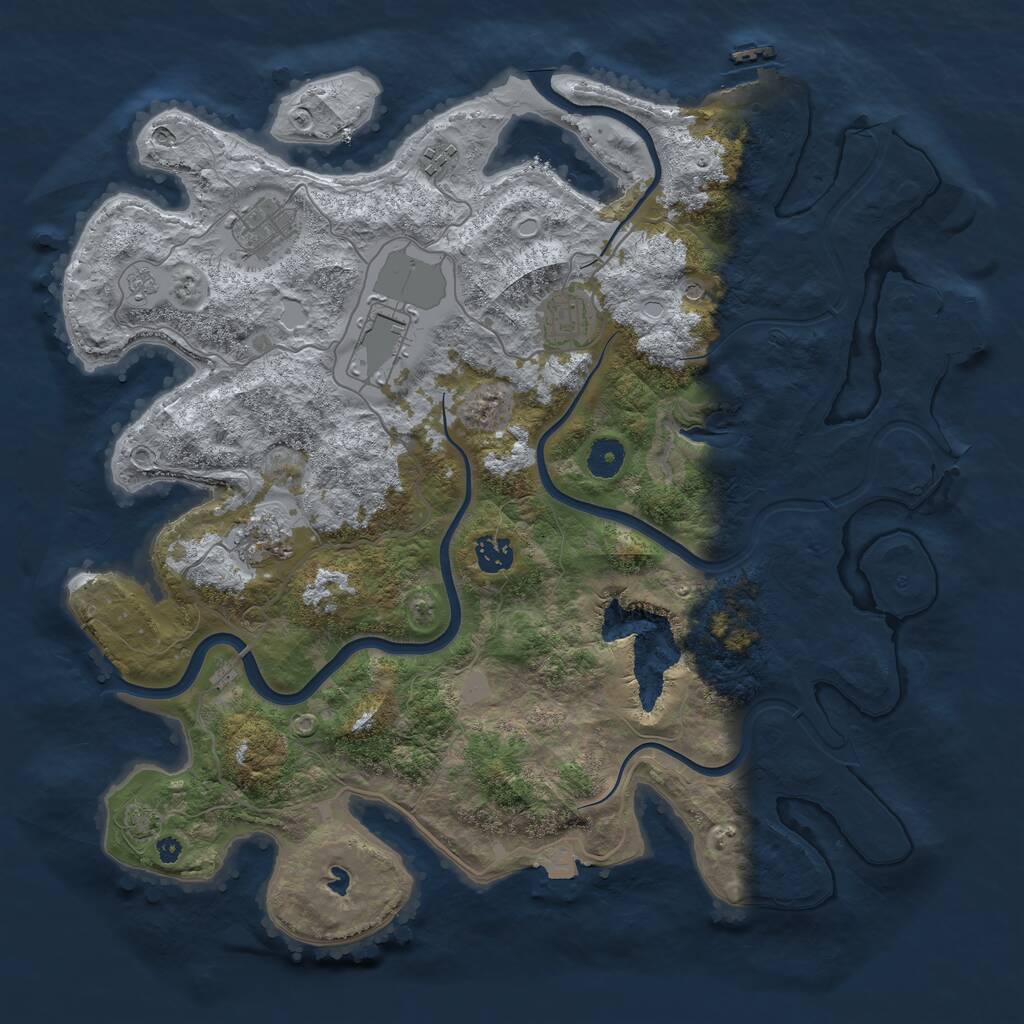 Rust Map: Procedural Map, Size: 4000, Seed: 41342079, 12 Monuments