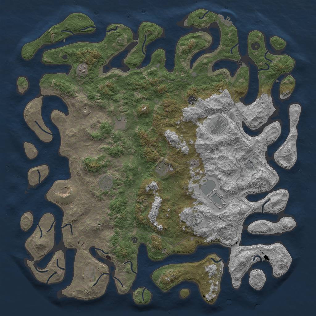 Rust Map: Procedural Map, Size: 5500, Seed: 1905315231, 15 Monuments