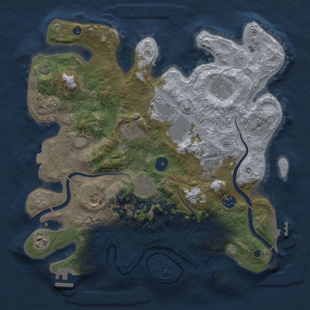 Rust Map: Procedural Map, Size: 3500, Seed: 221, 15 Monuments