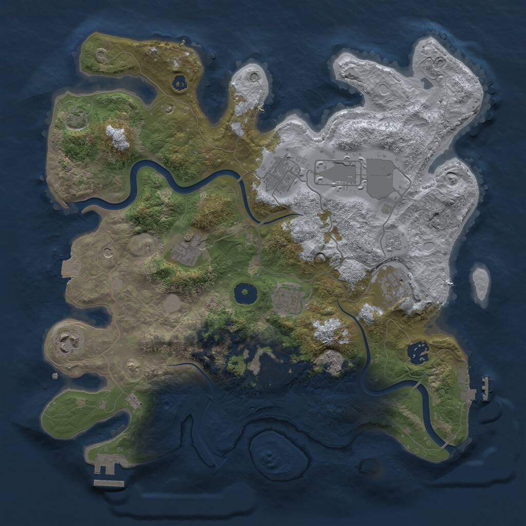 Rust Map: Procedural Map, Size: 3500, Seed: 221, 15 Monuments