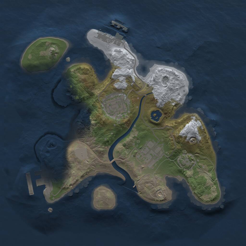 Rust Map: Procedural Map, Size: 2200, Seed: 3674125, 6 Monuments
