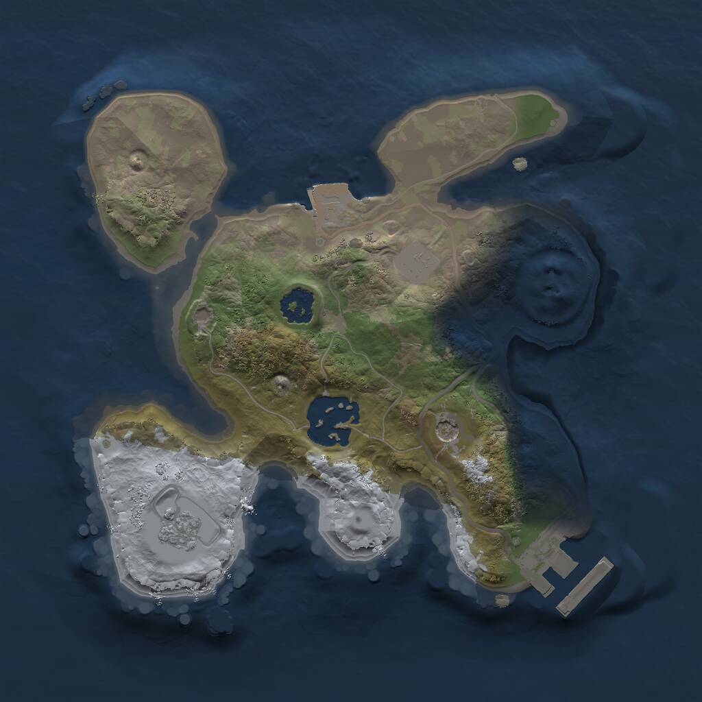 Rust Map: Procedural Map, Size: 2000, Seed: 76547, 5 Monuments