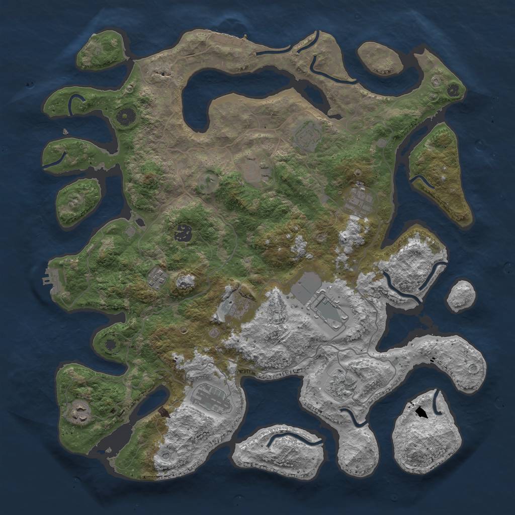 Rust Map: Procedural Map, Size: 4250, Seed: 350014633, 15 Monuments