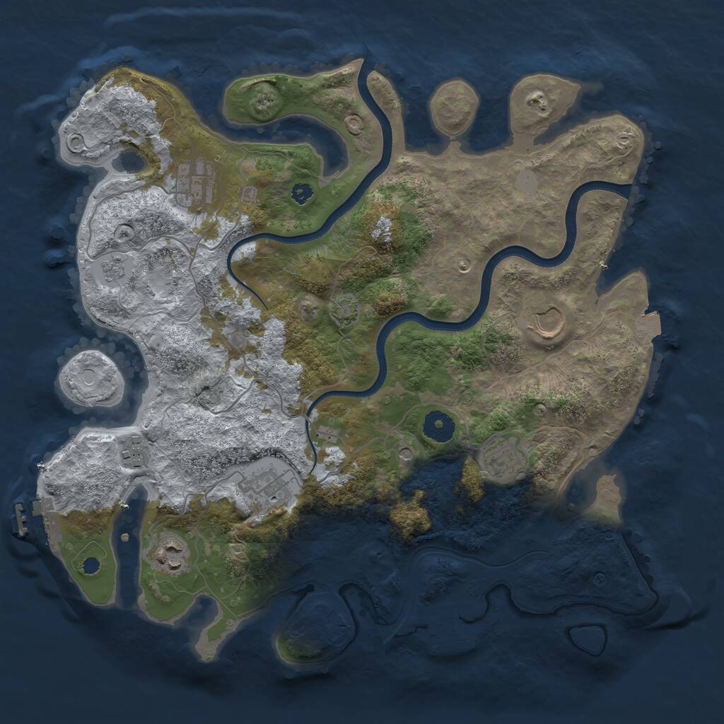 Rust Map: Procedural Map, Size: 3500, Seed: 787612666, 12 Monuments