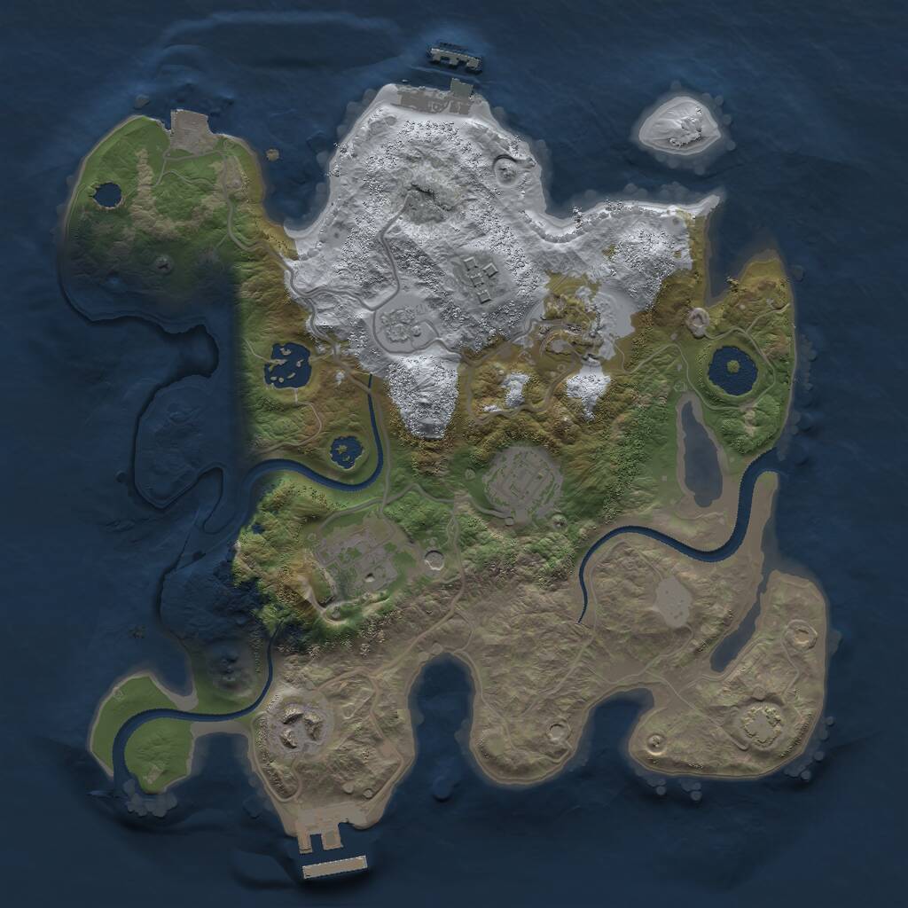Rust Map: Procedural Map, Size: 2850, Seed: 1, 12 Monuments
