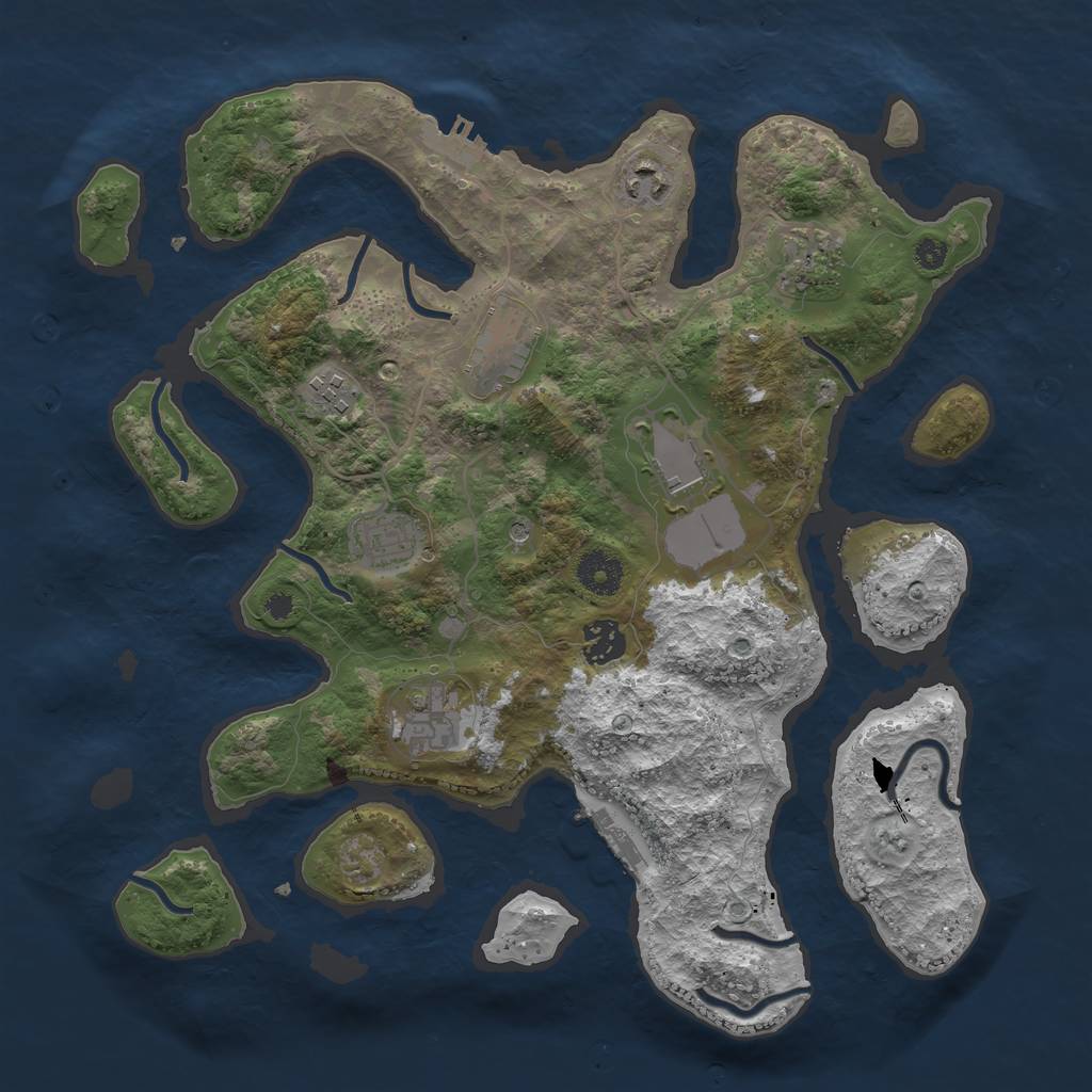 Rust Map: Procedural Map, Size: 3600, Seed: 16, 13 Monuments