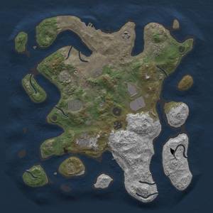 Thumbnail Rust Map: Procedural Map, Size: 3600, Seed: 16, 13 Monuments
