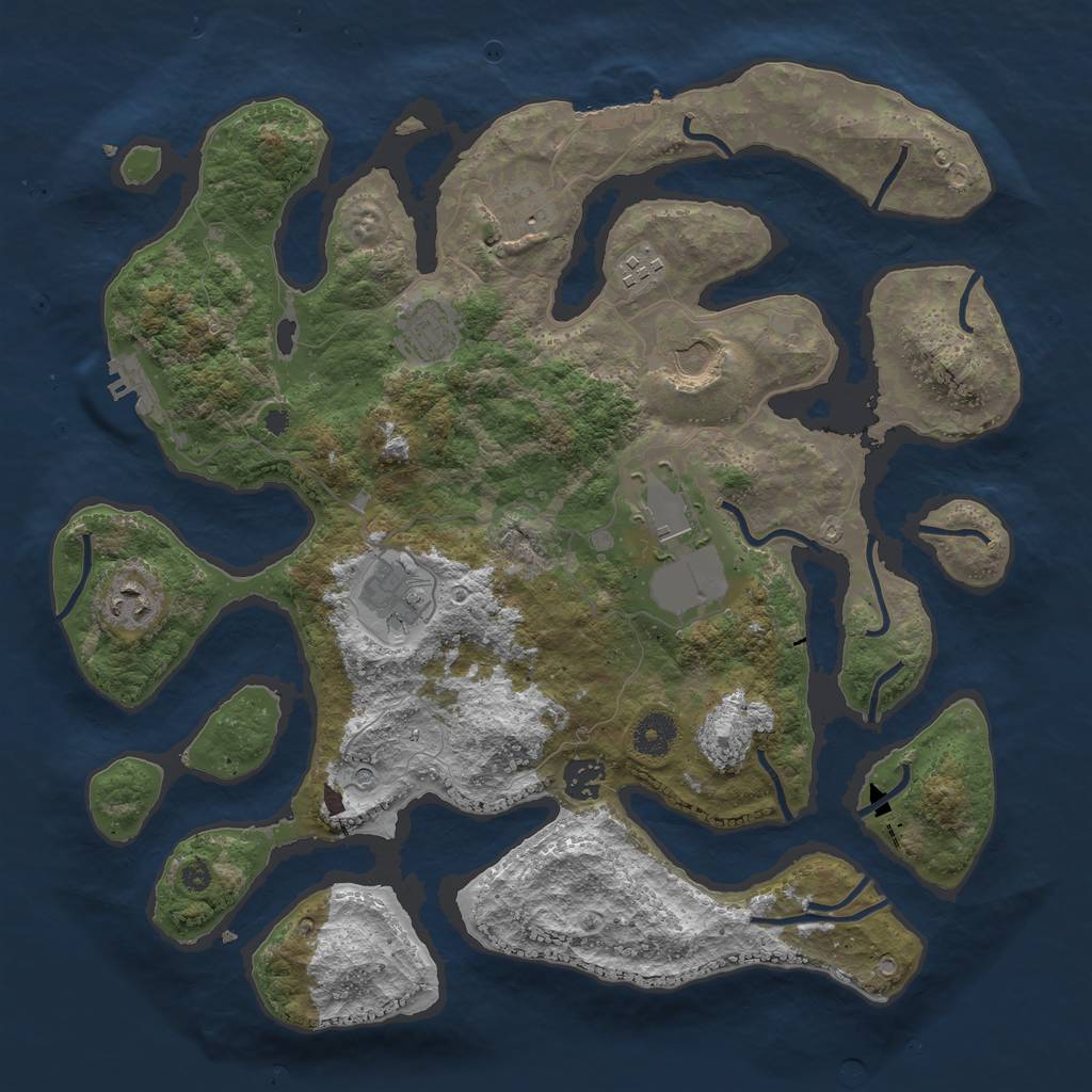 Rust Map: Procedural Map, Size: 3800, Seed: 3800, 13 Monuments