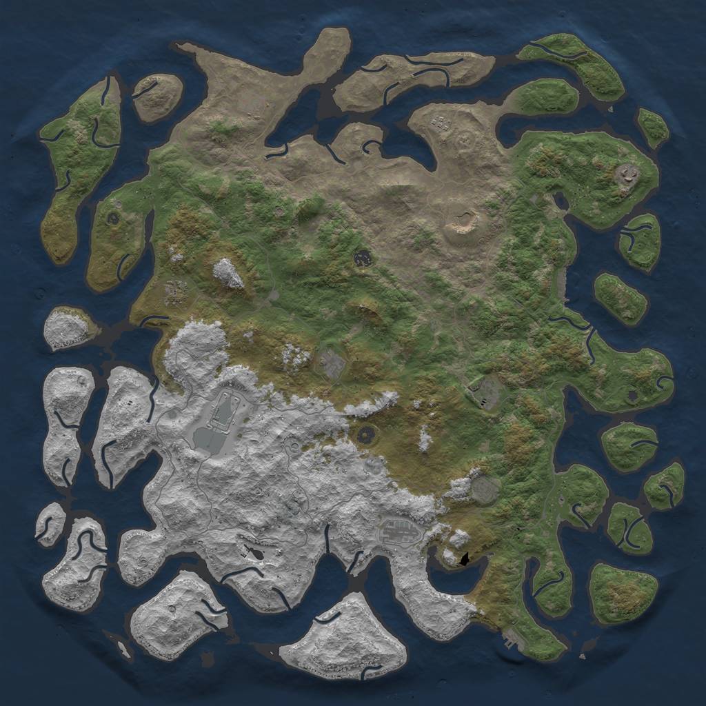 Rust Map: Procedural Map, Size: 6000, Seed: 1456, 16 Monuments