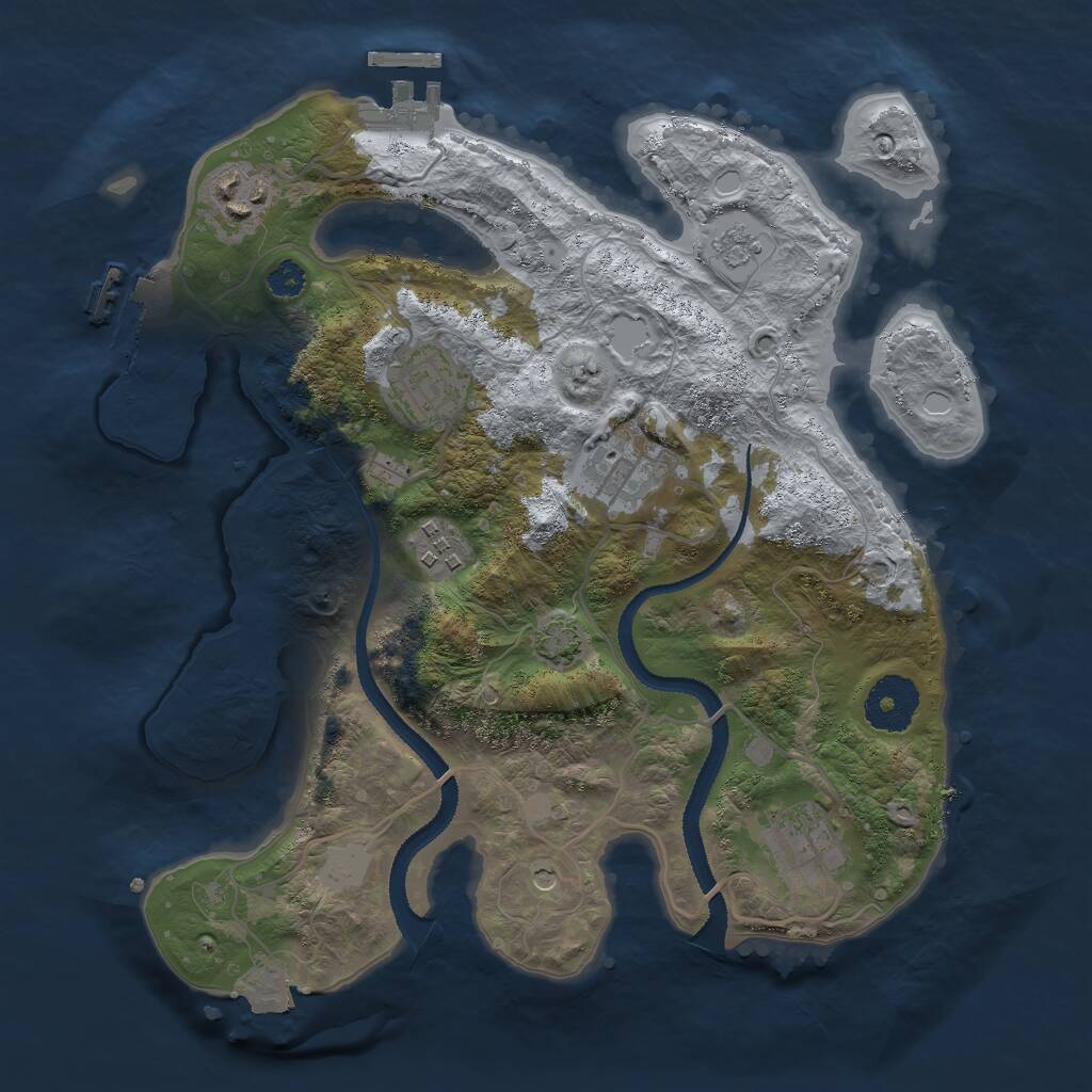 Rust Map: Procedural Map, Size: 3000, Seed: 9278, 11 Monuments