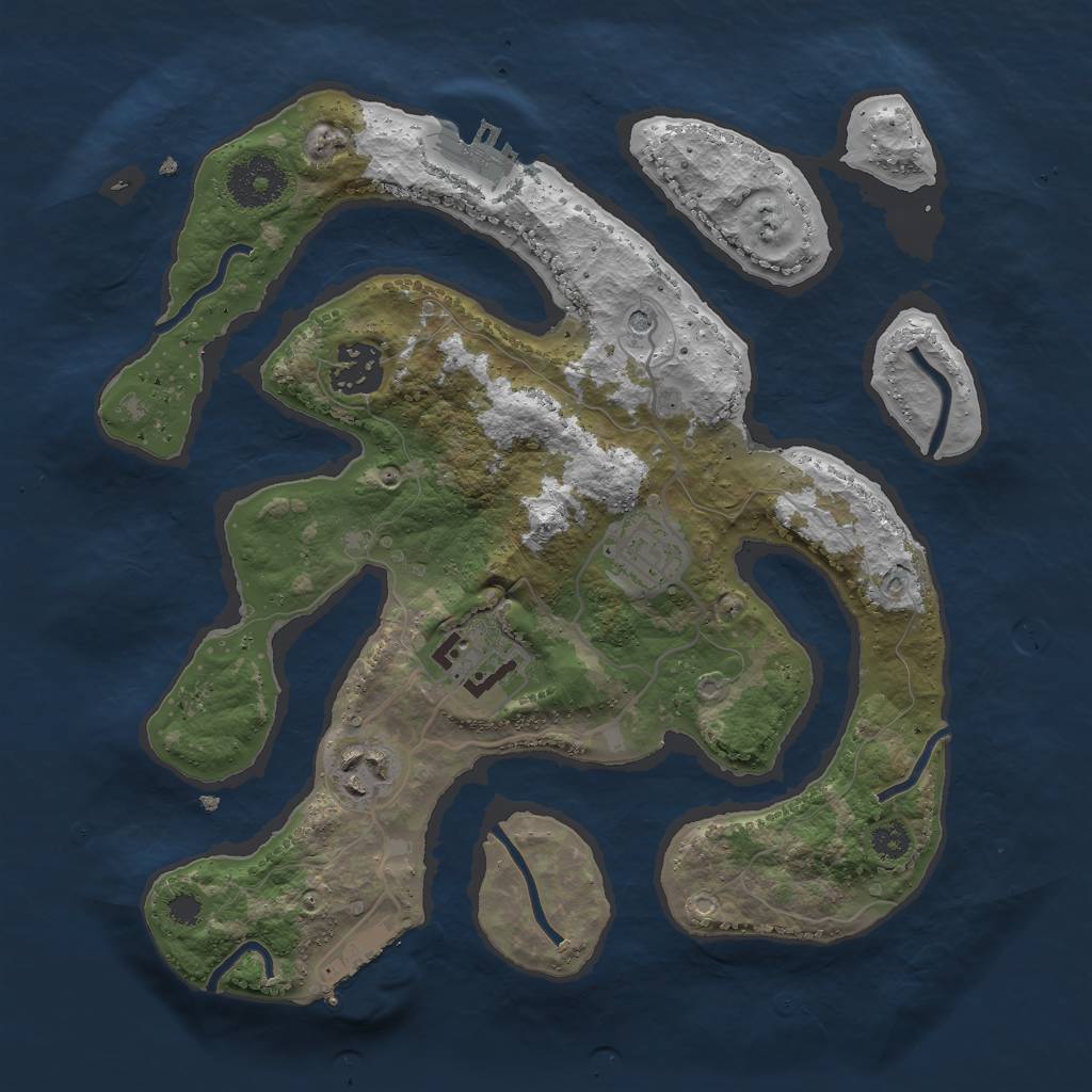 Rust Map: Procedural Map, Size: 3000, Seed: 9278, 9 Monuments