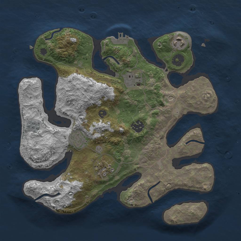 Rust Map: Procedural Map, Size: 3000, Seed: 2331004, 10 Monuments