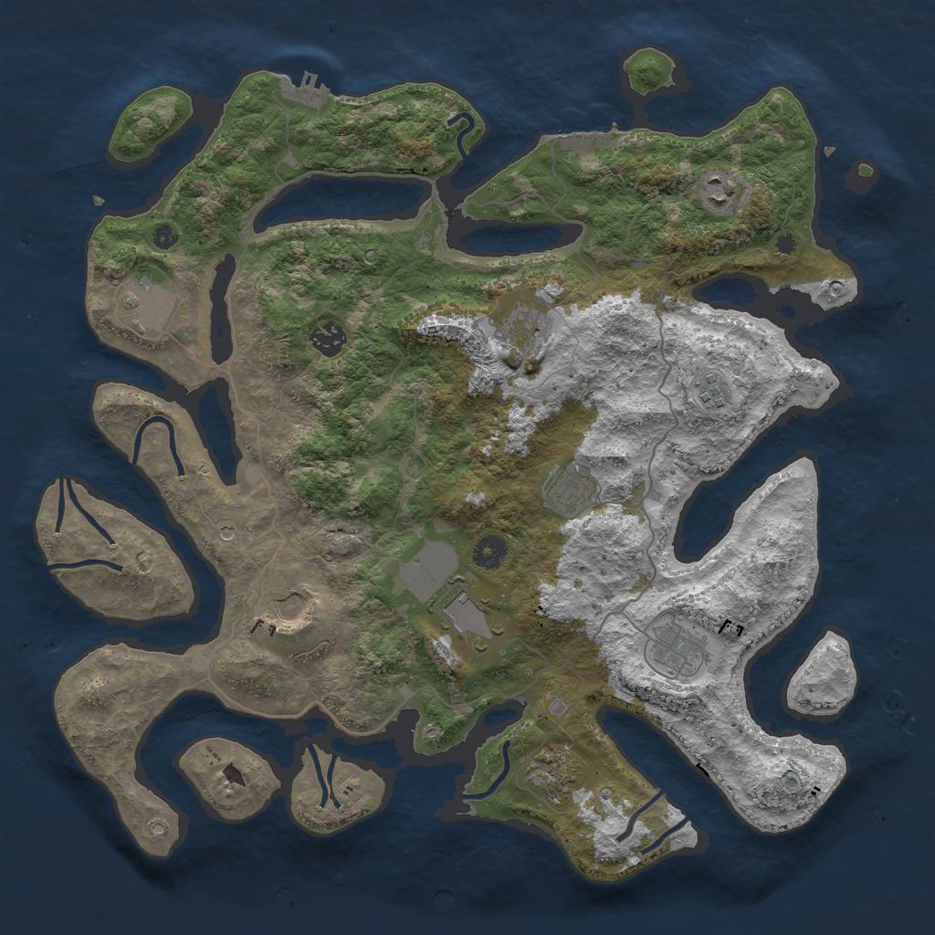 Rust Map: Procedural Map, Size: 4100, Seed: 95807355, 15 Monuments