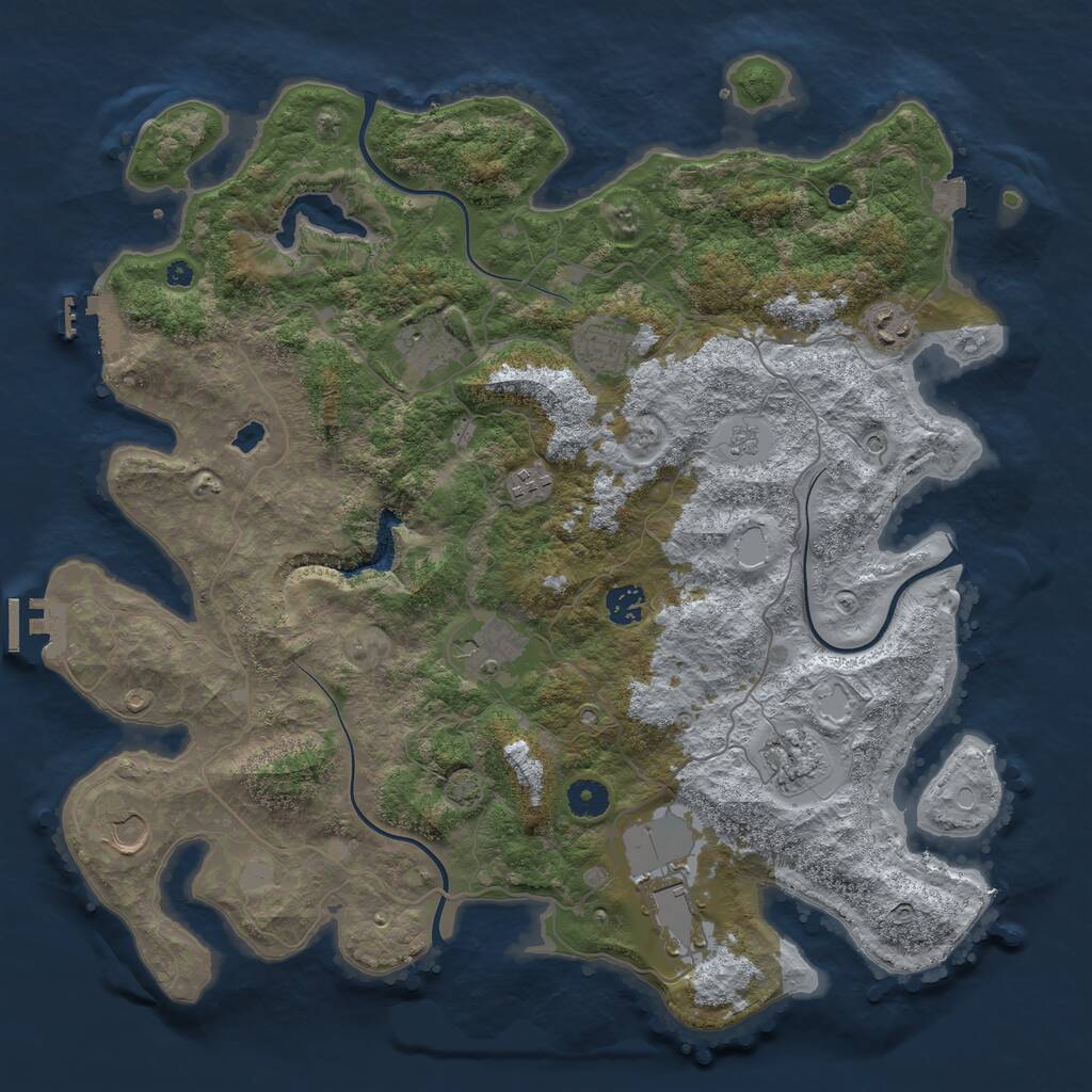 Rust Map: Procedural Map, Size: 4100, Seed: 95807355, 15 Monuments