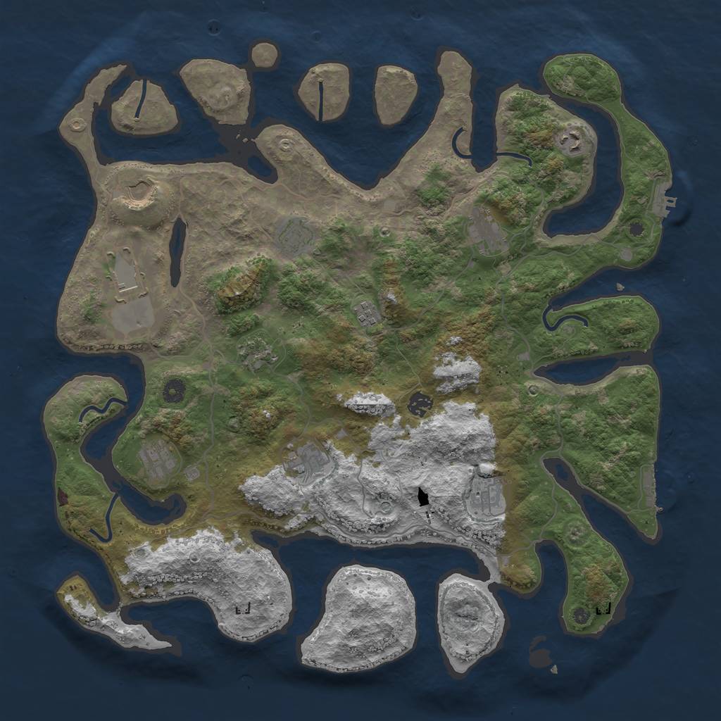 Rust Map: Procedural Map, Size: 4500, Seed: 2031142328, 16 Monuments