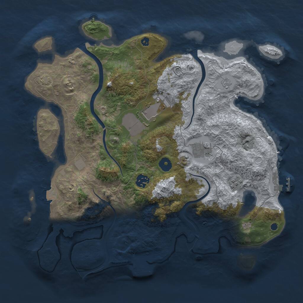 Rust Map: Procedural Map, Size: 3500, Seed: 356874783, 10 Monuments