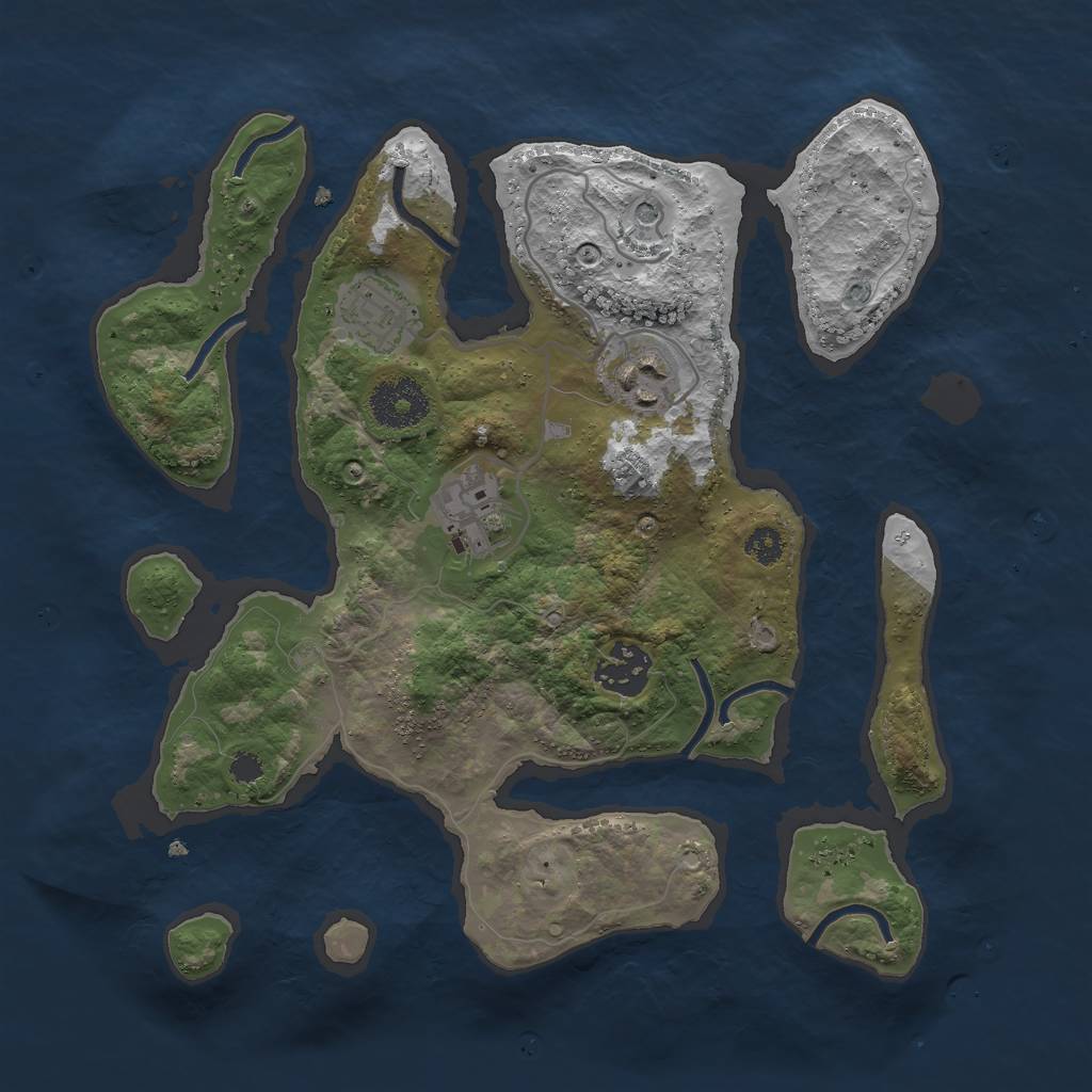 Rust Map: Procedural Map, Size: 3000, Seed: 1680856352, 7 Monuments