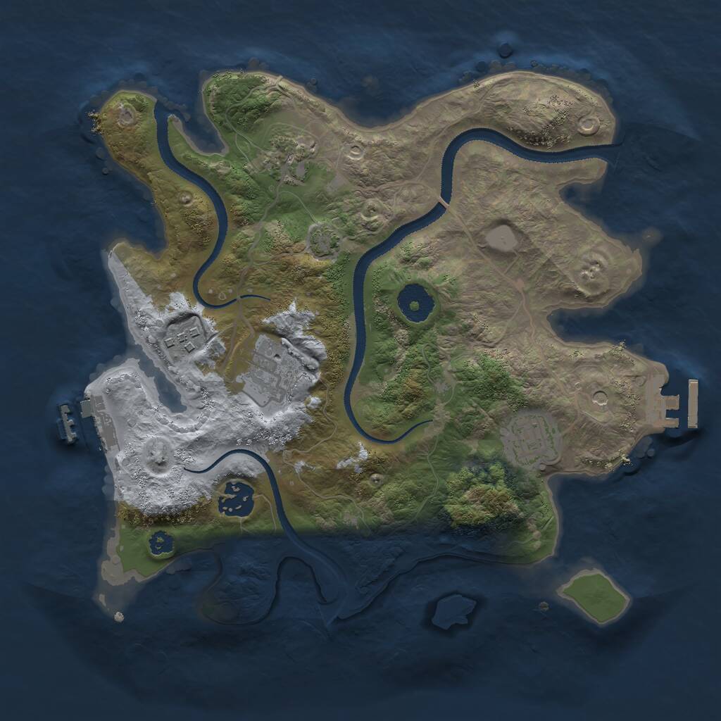 Rust Map: Procedural Map, Size: 3000, Seed: 345678, 10 Monuments