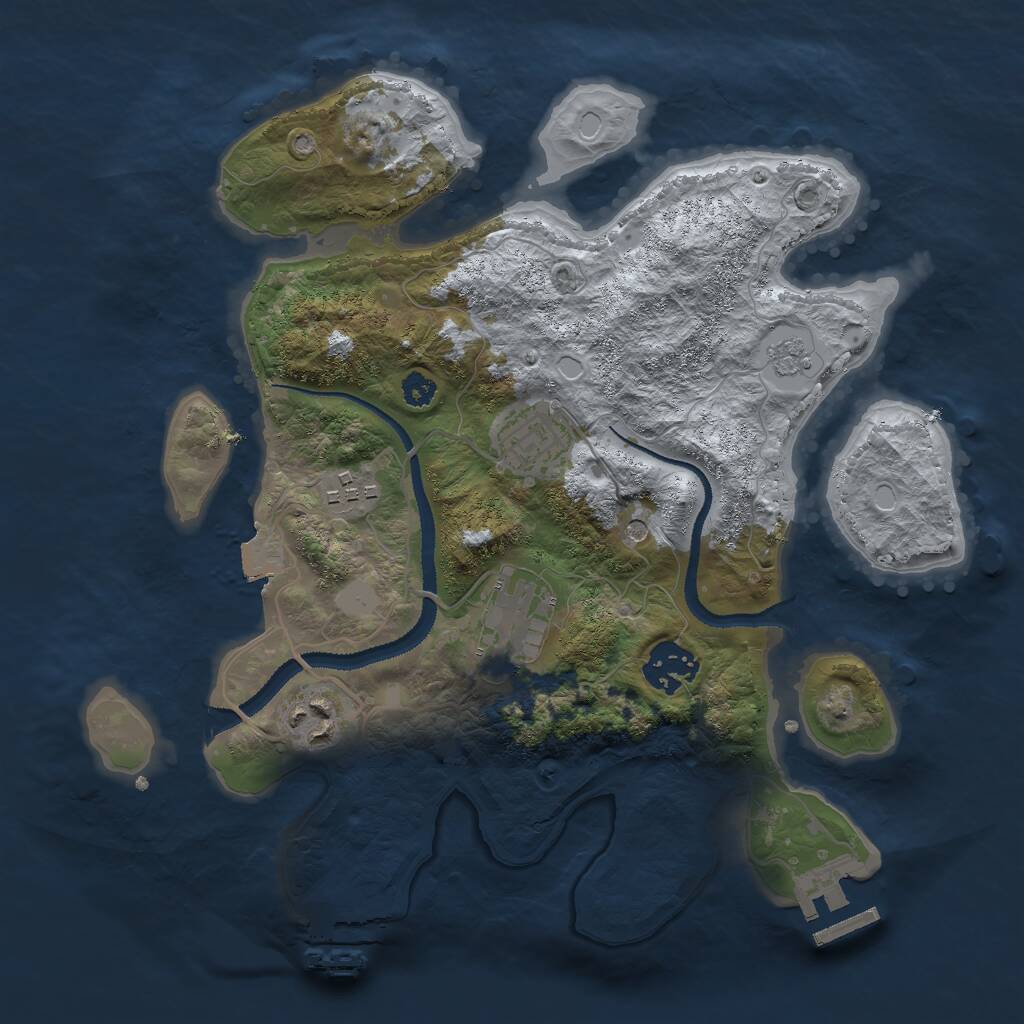 Rust Map: Procedural Map, Size: 3000, Seed: 318391440, 10 Monuments