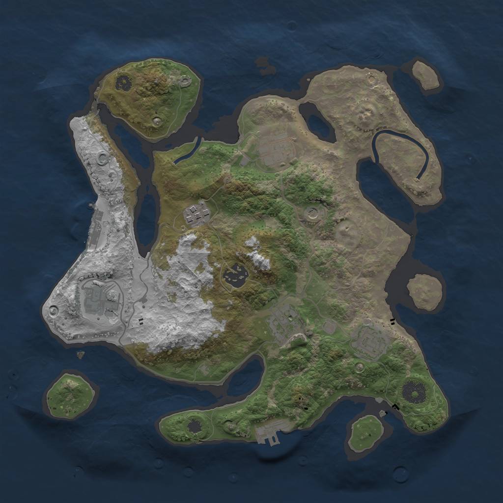 Rust Map: Procedural Map, Size: 3200, Seed: 31624, 11 Monuments