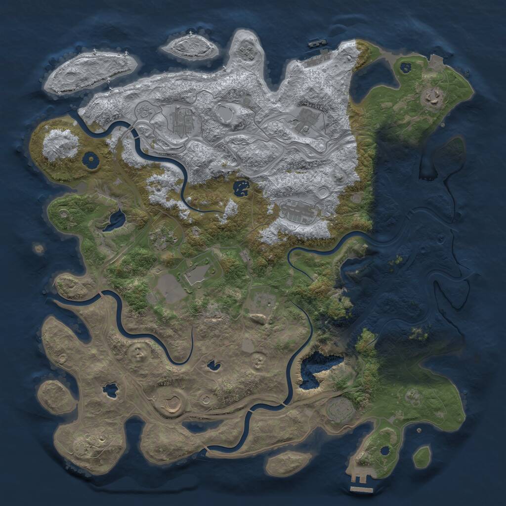 Rust Map: Procedural Map, Size: 4500, Seed: 9896546, 17 Monuments