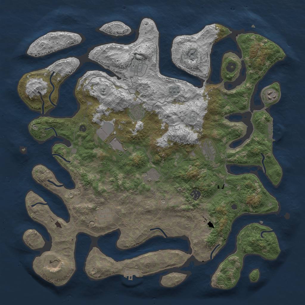 Rust Map: Procedural Map, Size: 4500, Seed: 9896546, 15 Monuments