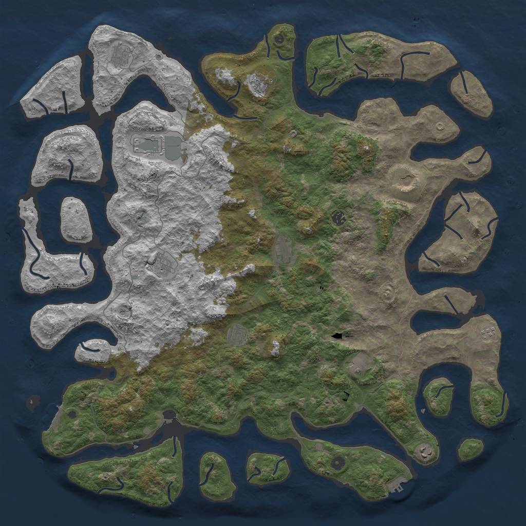 Rust Map: Procedural Map, Size: 5800, Seed: 87148974, 16 Monuments