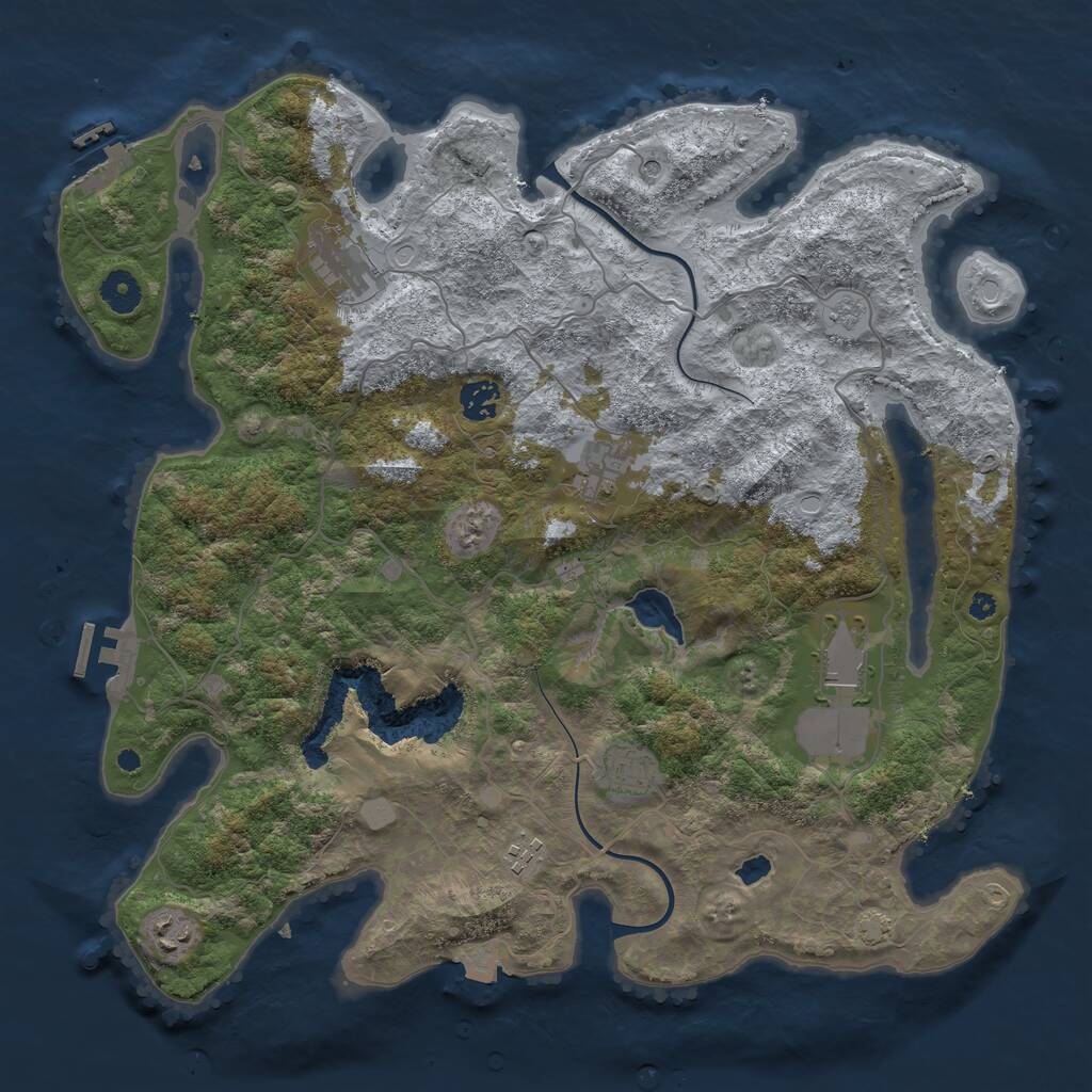 Rust Map: Procedural Map, Size: 4000, Seed: 949230972, 13 Monuments