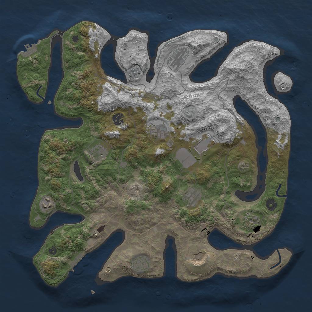 Rust Map: Procedural Map, Size: 4000, Seed: 949230972, 16 Monuments