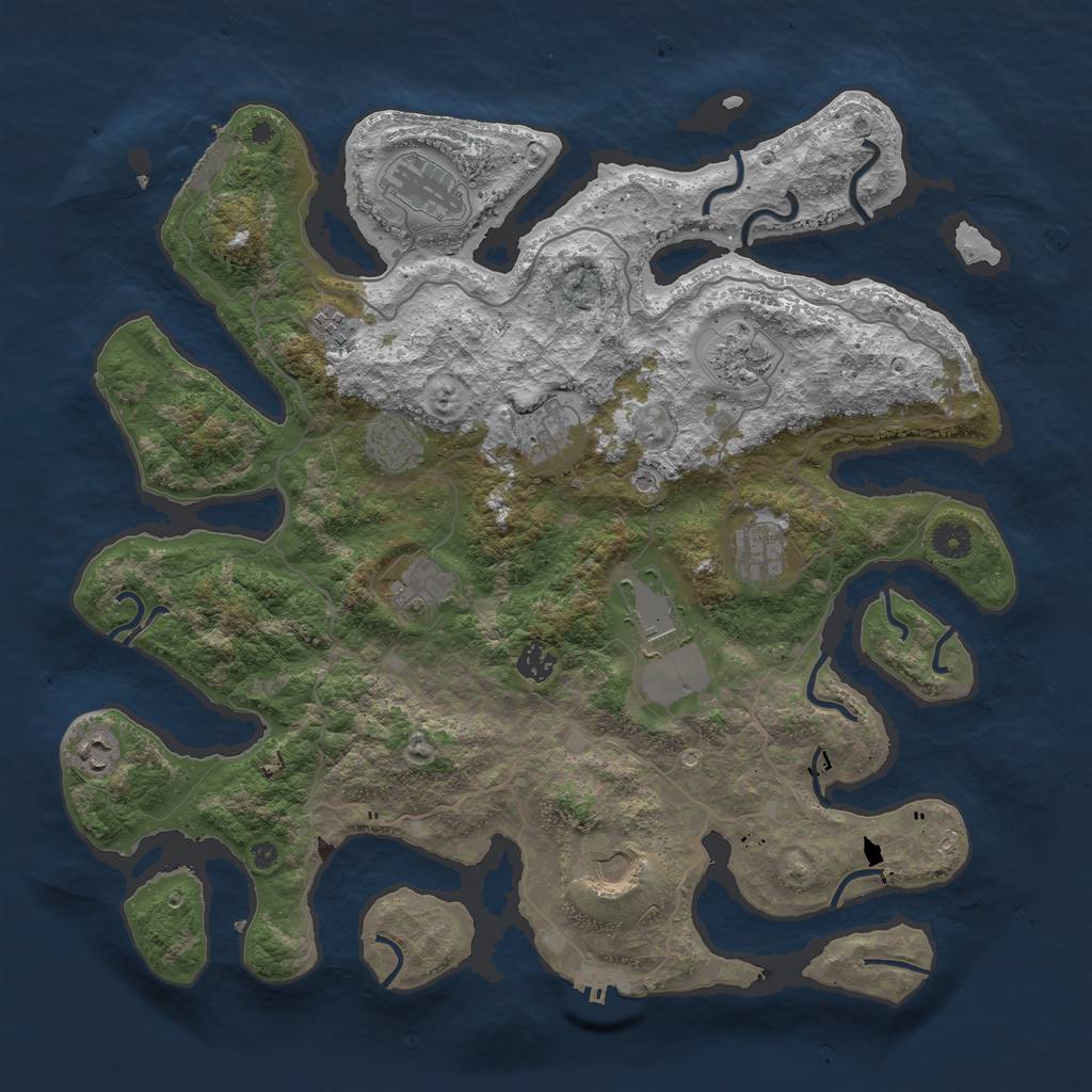Rust Map: Procedural Map, Size: 4250, Seed: 1321292090, 16 Monuments