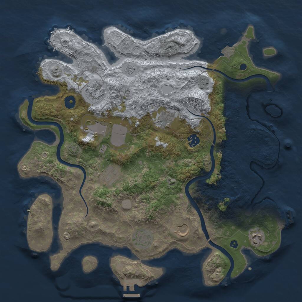 Rust Map: Procedural Map, Size: 3700, Seed: 6548524, 15 Monuments