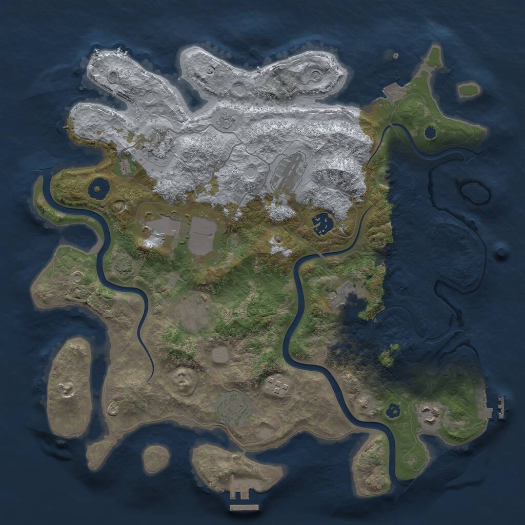 Rust Map: Procedural Map, Size: 3700, Seed: 6548524, 15 Monuments
