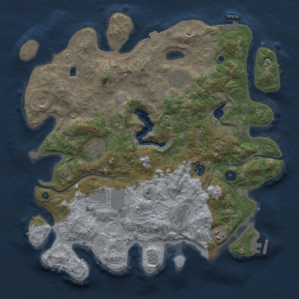 Rust Map: Procedural Map, Size: 4000, Seed: 37104, 14 Monuments