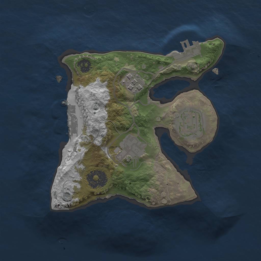 Rust Map: Procedural Map, Size: 2000, Seed: 1301068347, 7 Monuments