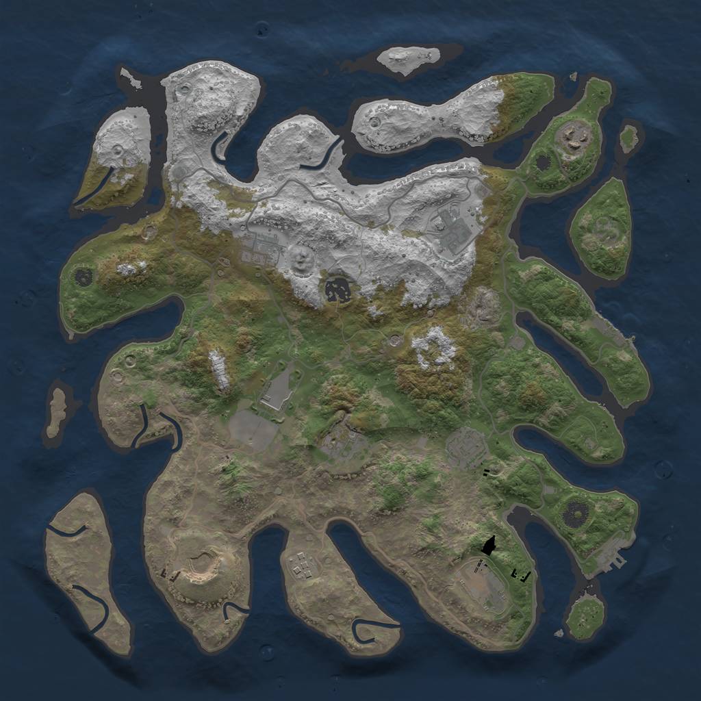 Rust Map: Procedural Map, Size: 4000, Seed: 76591390, 15 Monuments