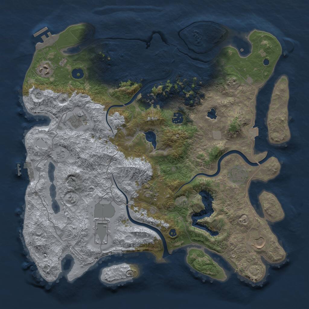 Rust Map: Procedural Map, Size: 4000, Seed: 1430031910, 14 Monuments