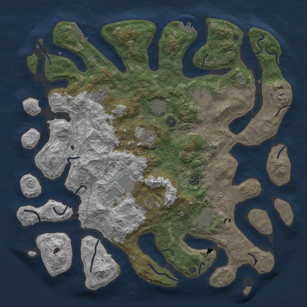 Rust Map: Procedural Map, Size: 4600, Seed: 7946135, 15 Monuments