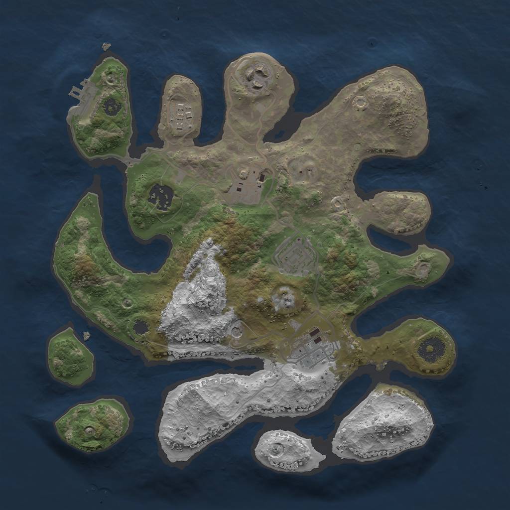 Rust Map: Procedural Map, Size: 3000, Seed: 1156604820, 10 Monuments