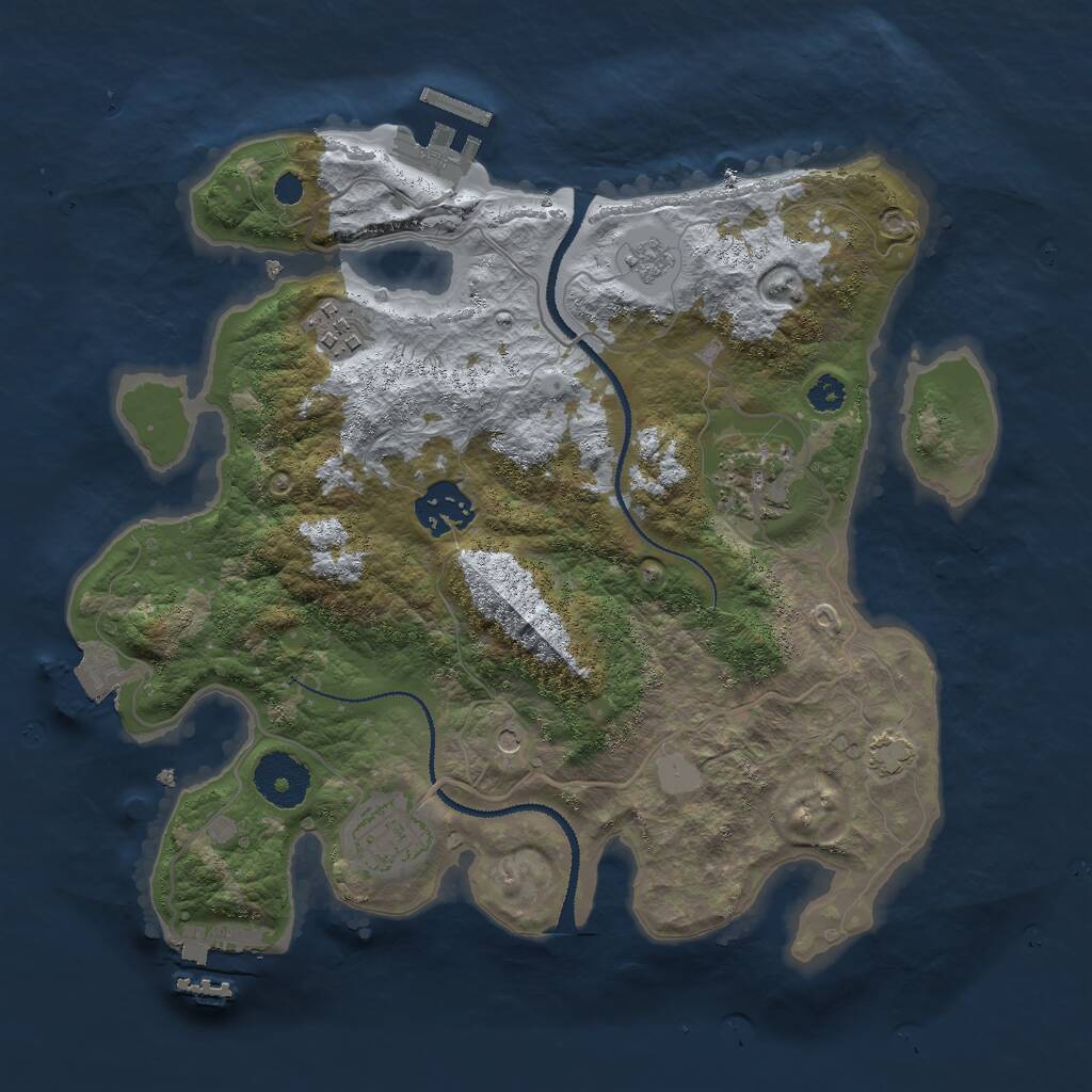 Rust Map: Procedural Map, Size: 3000, Seed: 118920509, 10 Monuments