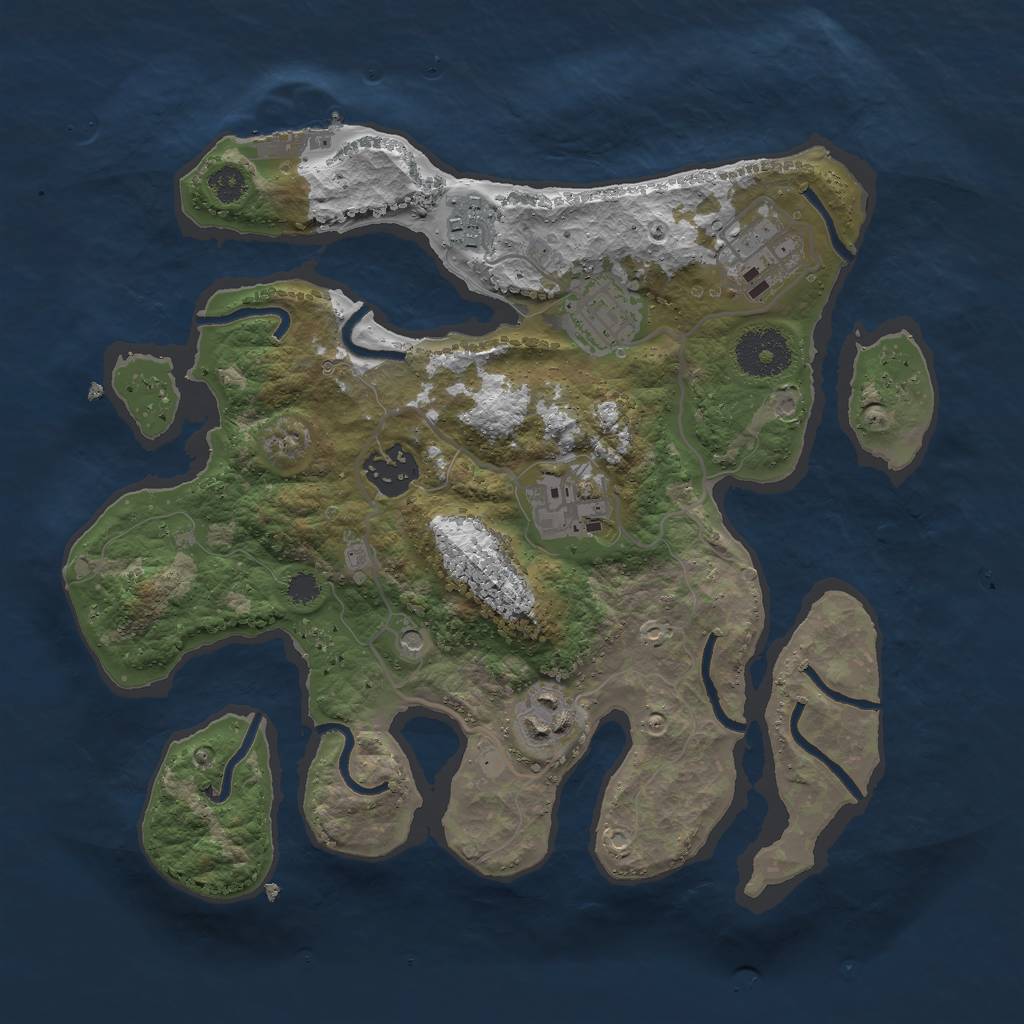 Rust Map: Procedural Map, Size: 3000, Seed: 118920509, 10 Monuments