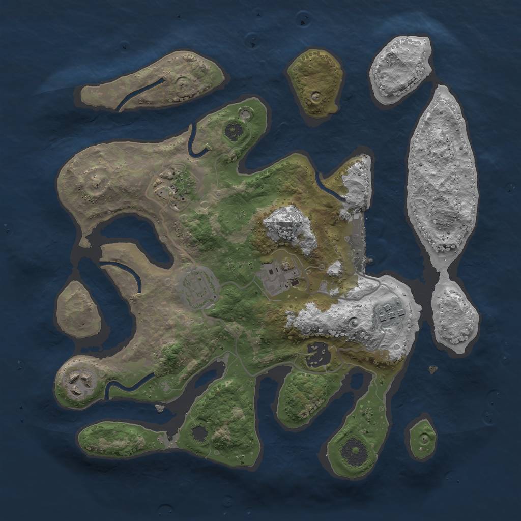 Rust Map: Procedural Map, Size: 3000, Seed: 360565, 9 Monuments