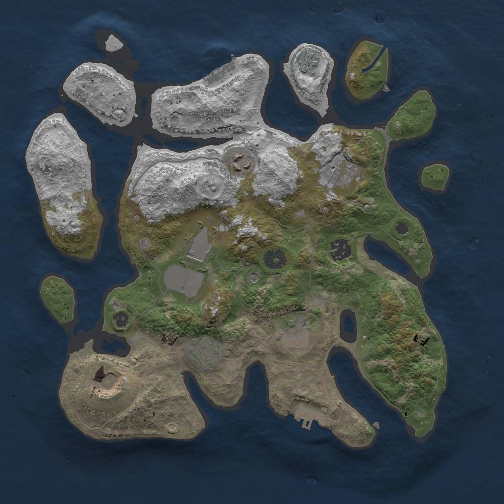 Rust Map: Procedural Map, Size: 3500, Seed: 732192728, 13 Monuments