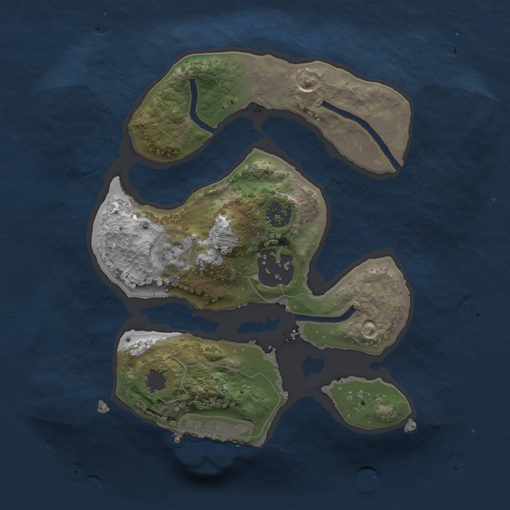 Rust Map: Procedural Map, Size: 2000, Seed: 1442, 4 Monuments