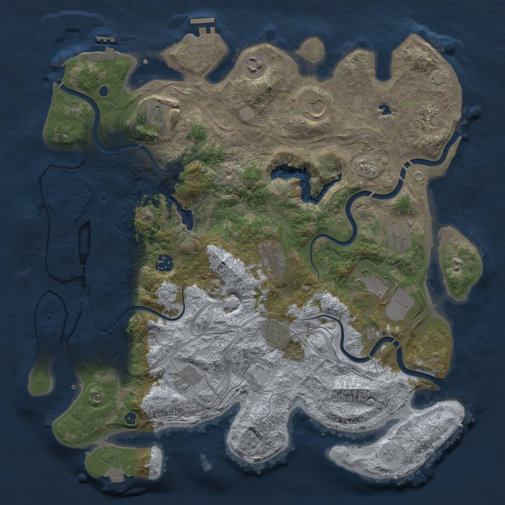 Rust Map: Procedural Map, Size: 4250, Seed: 578686, 17 Monuments