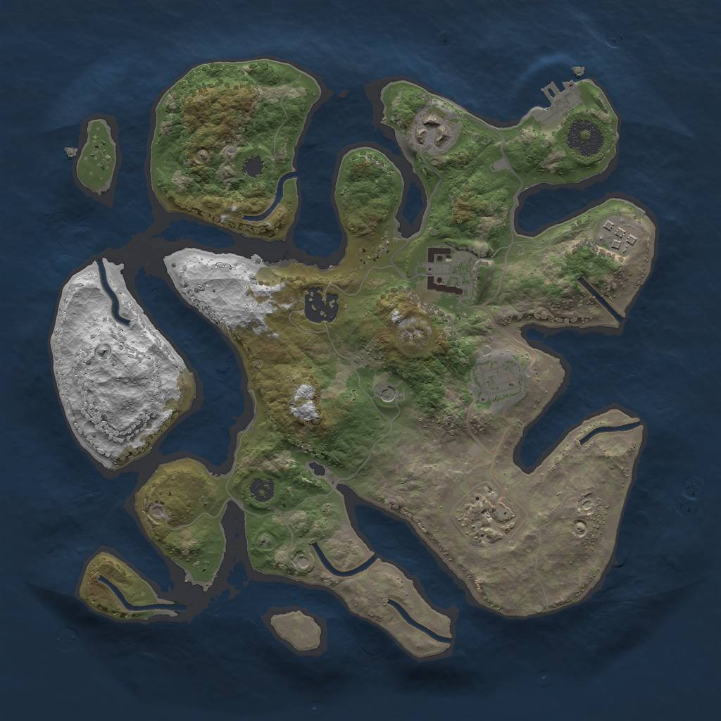 Rust Map: Procedural Map, Size: 3000, Seed: 1444275148, 10 Monuments