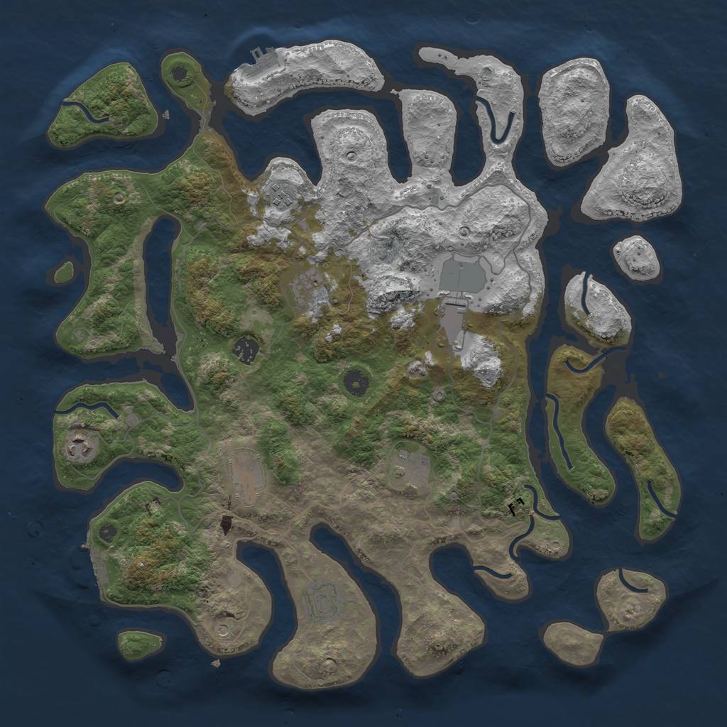 Rust Map: Procedural Map, Size: 4250, Seed: 264670, 13 Monuments