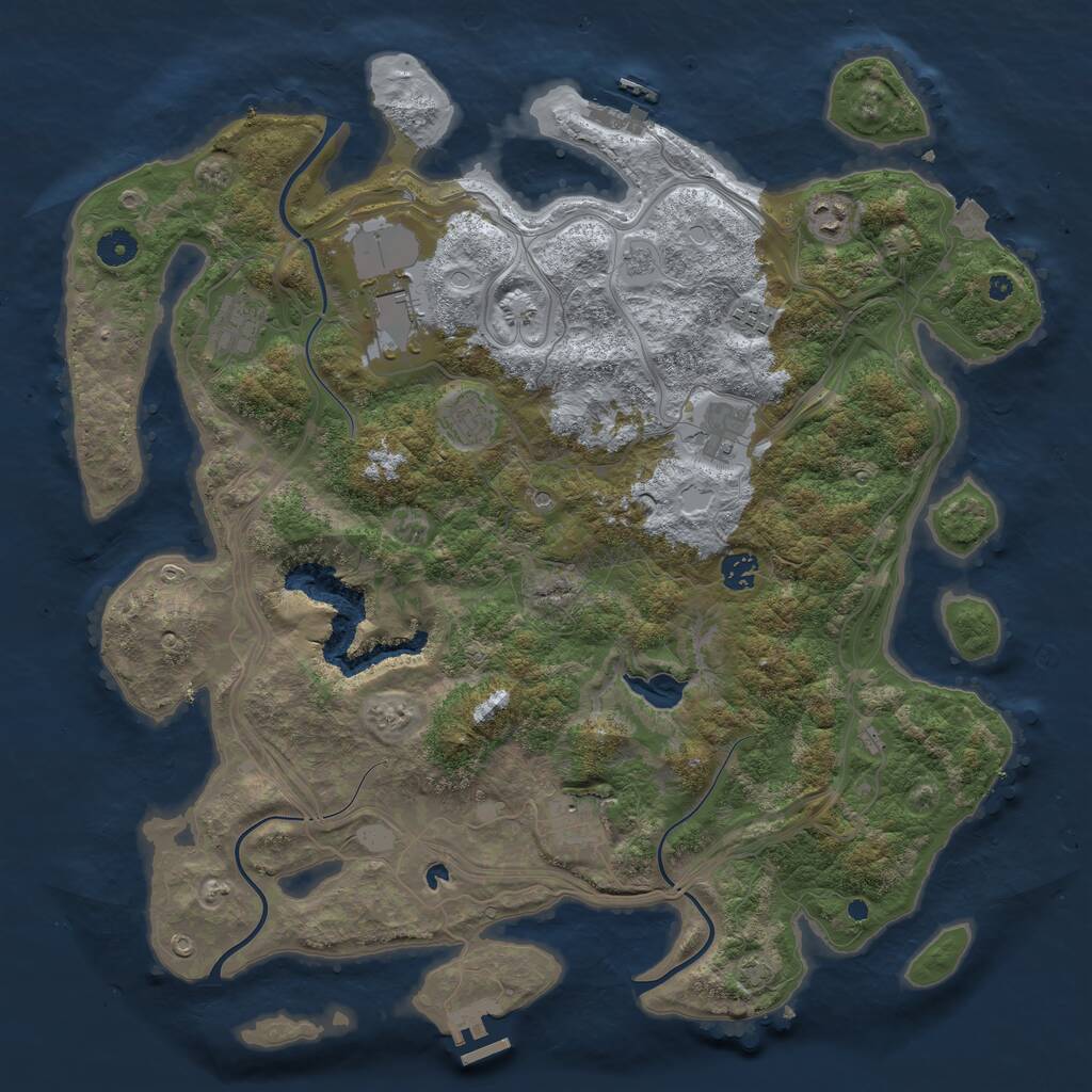Rust Map: Procedural Map, Size: 4300, Seed: 5784154, 14 Monuments
