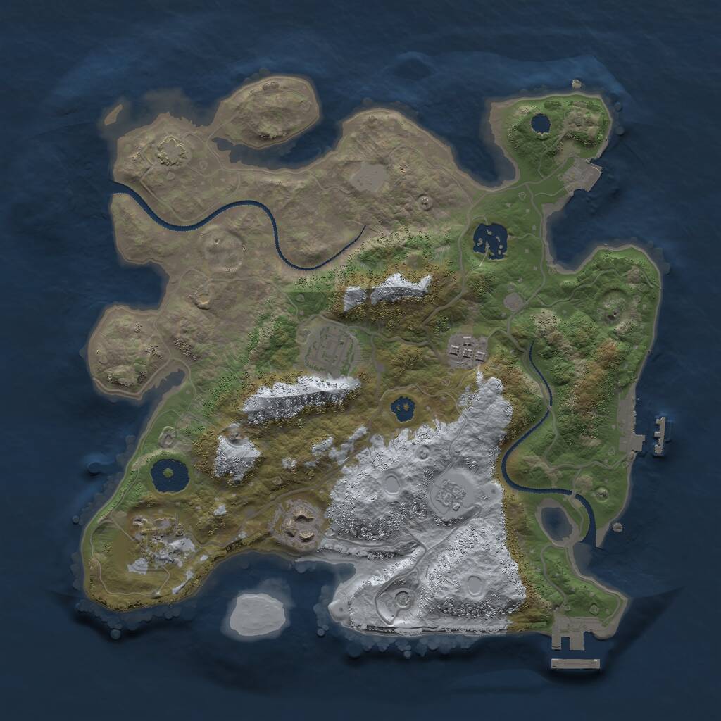 Rust Map: Procedural Map, Size: 3000, Seed: 485994, 11 Monuments