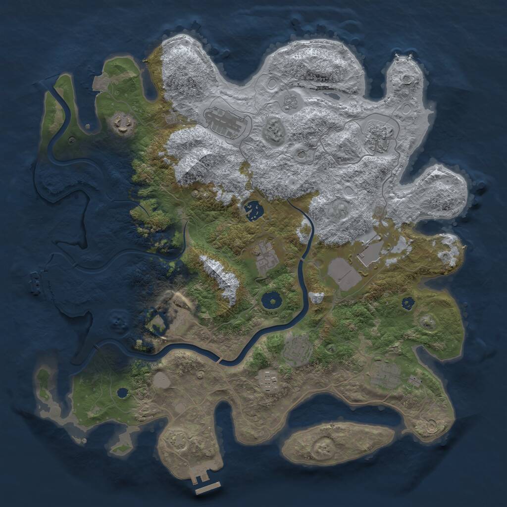 Rust Map: Procedural Map, Size: 3950, Seed: 215940, 16 Monuments